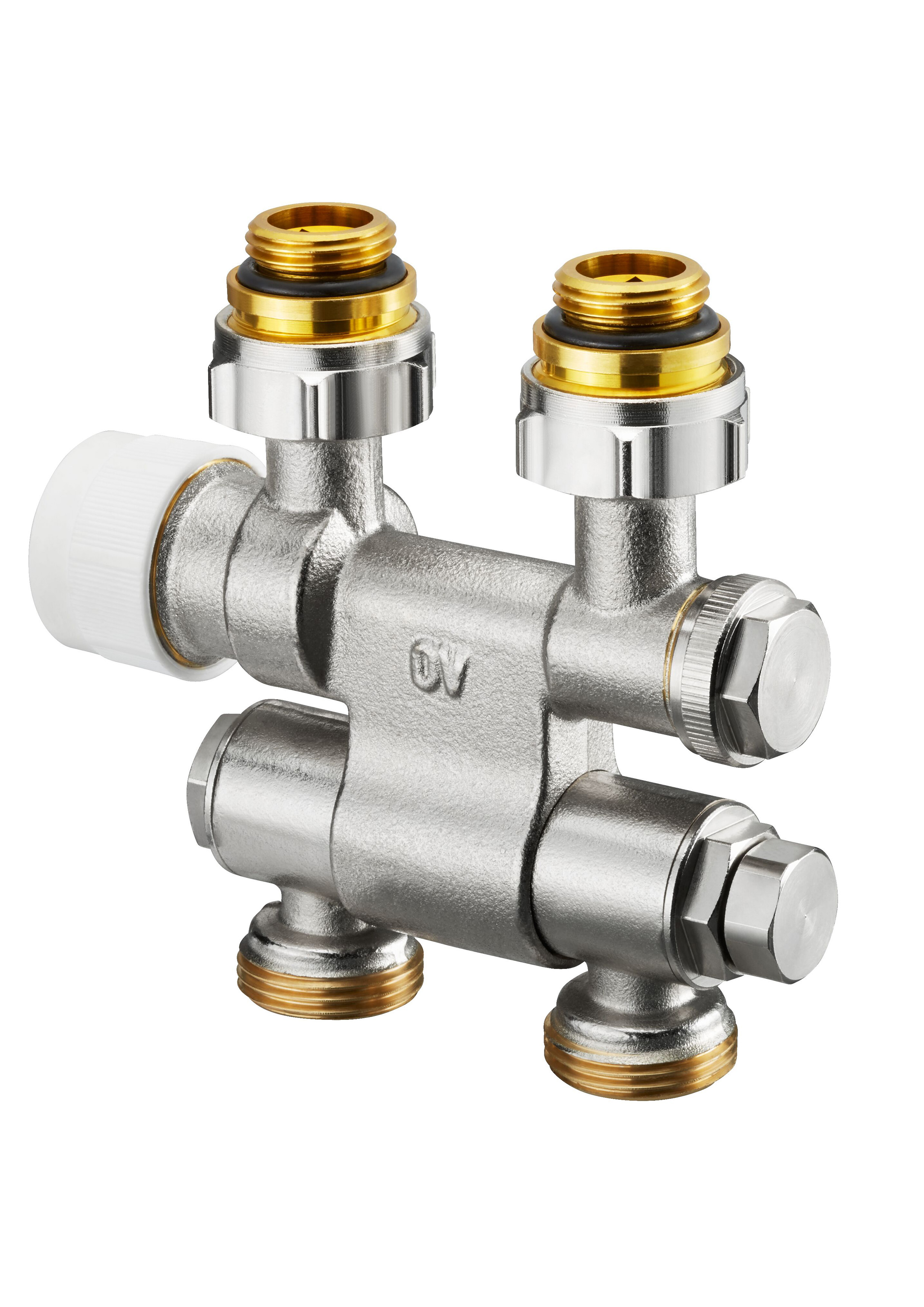 Ventil OVENTROP (kit) bílý 1/2" x 3/4"EK termostat. rovný/rohový (otočný), nikl/bílá
