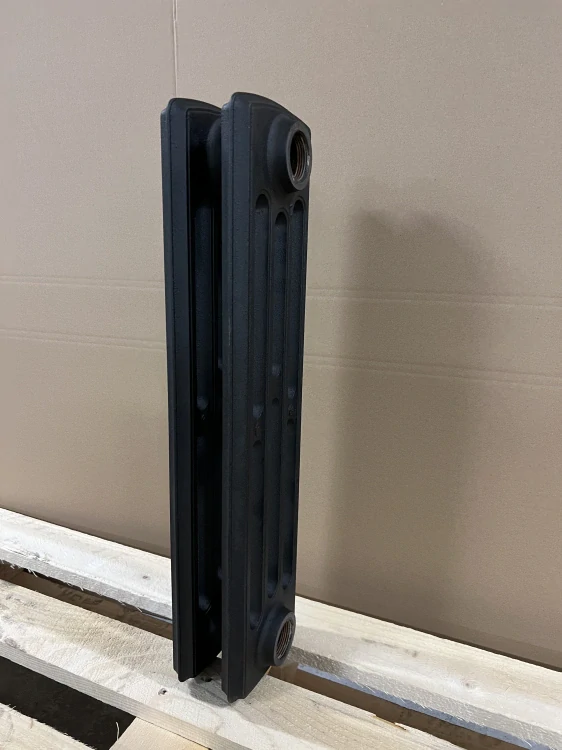 Litinový radiátor Biaxo 4/600 článek 60 x 600/660 x 144mm, na zem/na zeď, černá struktura