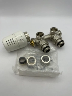 Set H-Ventil 1/2" - EK Niklovaný ventil bez krytky rohový