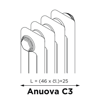 Ocelový článkový radiátor Anuova C3
