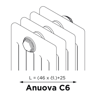 Ocelový článkový radiátor Anuova C6